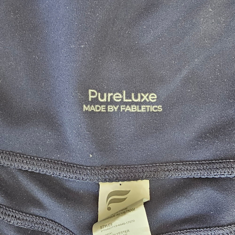 Fabletics PureLuxe High Waisted Flare Pants Navy Blue Side Pockets XXL 1X Yoga - Picture 3 of 9